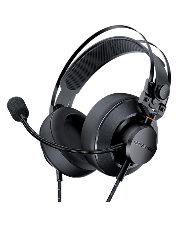 Cougar I VM410 I 3H550P53B.0002 I Headset I 53mm Driver / 9.7mm noise cancelling Mic. / Stereo 3.5mm 4-pole and 3-pole PC adapter / Suspended Headband / Black