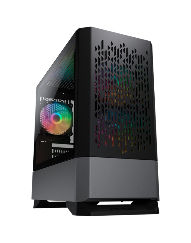 COUGAR | MG140 Air RGB Black | PC Case | Mini Tower / Air Vents Front Panel / 3 x ARGB Fans / 4mm TG Left Panel