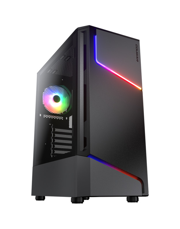 COUGAR | MX360 RGB | PC Case | Mid Tower / Metal Front Panel with ARGB strips / 1 x ARGB Fan / TG Left Panel