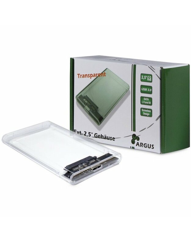 HDD Case Argus GD-25000, USB 3.0, transparent