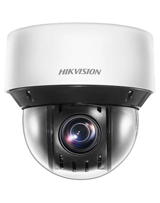 Hikvision 4MP IP speed dome camera, H265+ 1/2.8" progressive CMOS, 2560 × 1440 Effective Pixels, 25fps@1440P, 0° to 360° Pan, -5° to 90° Tilt, 0.005 Lux @ (F1.6, AGC ON), B/W: 0.001 Lux @ (F1.6, AGC ON), 0 Lux with IR