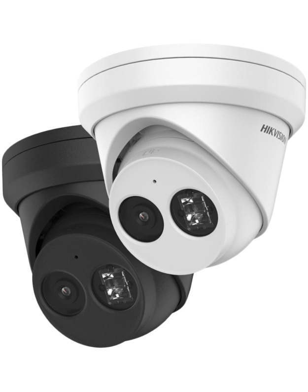 Hikvision 4MP IP Turret camera, H265+ 1/2.9" CMOS, 2688x1520 Effective Pixels, 25fps@1520P, Focal Length 2.8mm (103° view angle), 0.005Lux@(F1.6,AGC ON),0 Lux with IR on, Max IR Range 30m, micro SD 256GB, IP67, DC12V, PoE 7W, Outdoor