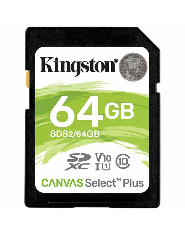 Kingston 64GB SDXC Canvas Select Plus 100R C10 UHS-I U1 V10, EAN: 740617297973