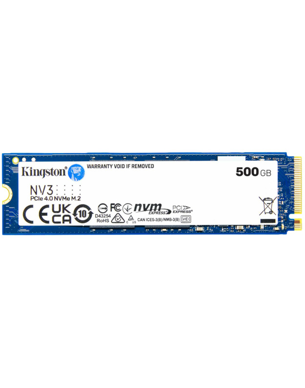 Kingston SSD 500GB NV3 M.2 2280 PCIe 4.0 NVMe SSD , EAN: 740617344806