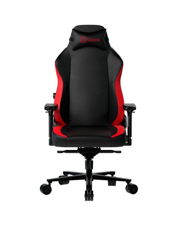 LORGAR Embrace 533, Gaming chair, PU eco-leather, 1.8 mm metal frame, multiblock mechanism, 4D armrests, 5 Star aluminium base, Class-4 gas lift, 75mm PU casters, Black + red