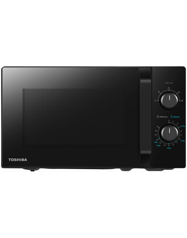 Microwave oven, volume 20L, mechanical control, 800W, 5 power levels, LED lighting, defrosting, cooking end signal, black