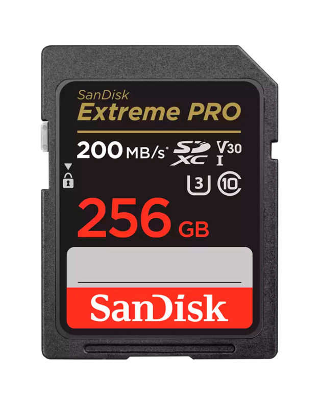 SanDisk Extreme PRO 256GB SDXC Memory Card + 2 years RescuePRO Deluxe up to 200MB/s & 140MB/s Read/Write speeds, UHS-I, Class 10, U3, V30, EAN: 619659188658