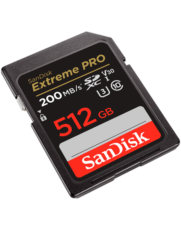 SanDisk Extreme PRO 512GB SDXC Memory Card + 2 years RescuePRO Deluxe up to 200MB/s & 140MB/s Read/Write speeds, UHS-I, Class 10, U3, V30, EAN: 619659188665