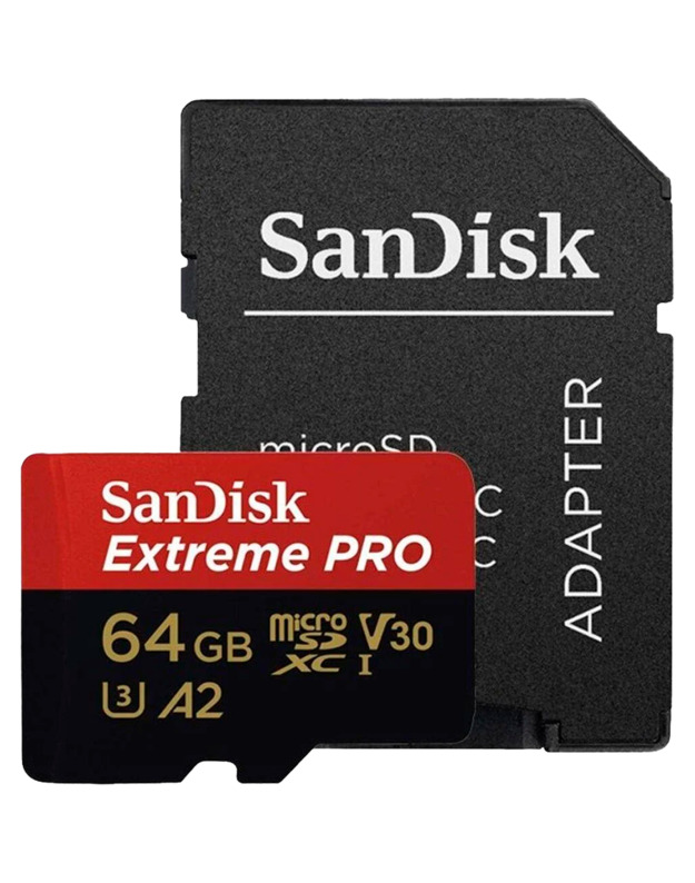 SanDisk Extreme PRO microSDXC 64GB + SD Adapter + 2 years RescuePRO Deluxe up to 200MB/s & 90MB/s Read/Write speeds A2 C10 V30 UHS-I U3, EAN: 619659188573