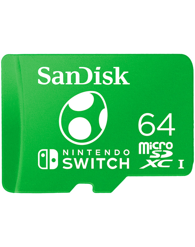 SanDisk Nintendo MicroSDXC UHS-I card for Nintendo Switch, Yoshi Edition- 64GB, Up to 100MB/s read; up to 90MB/s write, EAN: 619659204518