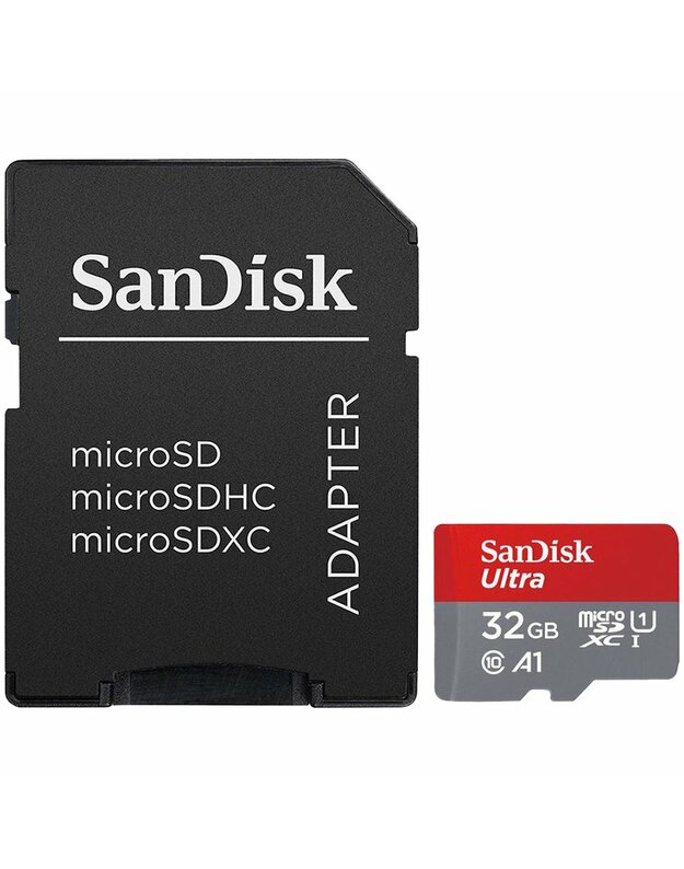 SanDisk Ultra microSDHC 32GB + SD Adapter 120MB/s  A1 Class 10 UHS-I - Imaging Packaging, EAN: 619659184148