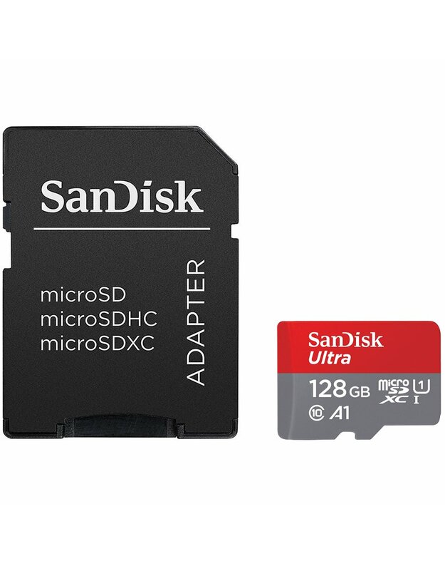 SanDisk Ultra microSDXC 128GB + SD Adapter 100MB/s Class 10 UHS-I, EAN: 619659185510