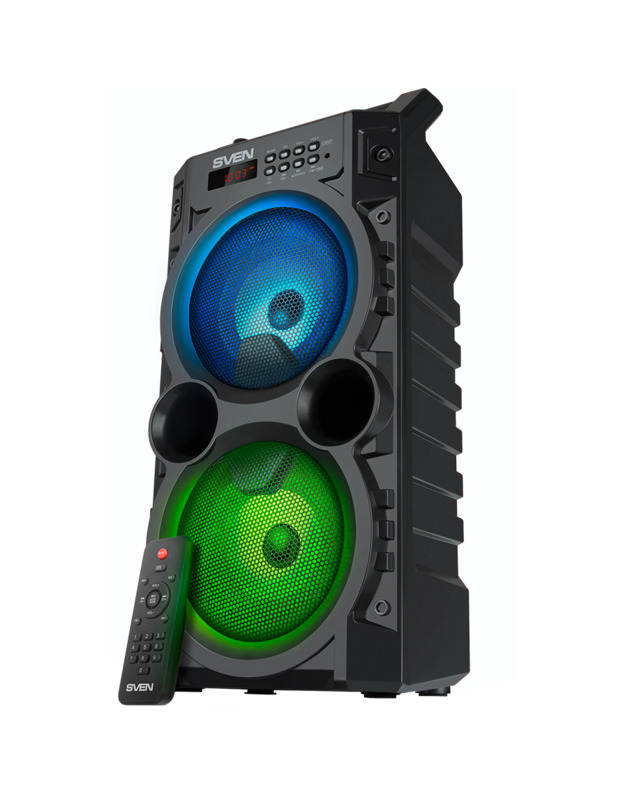 Speaker SVEN PS-440, black (20W, TWS, Bluetooth, FM, USB, microSD, LED-display, RC, 2000mA*h)