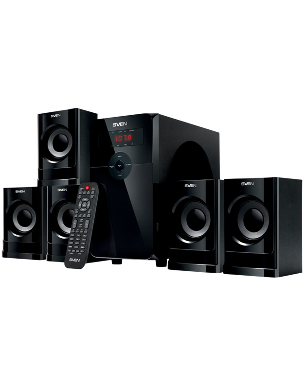 Speakers SVEN HT-201, black (80W, Bluetooth, FM, USB/SD, Display, RC unit)