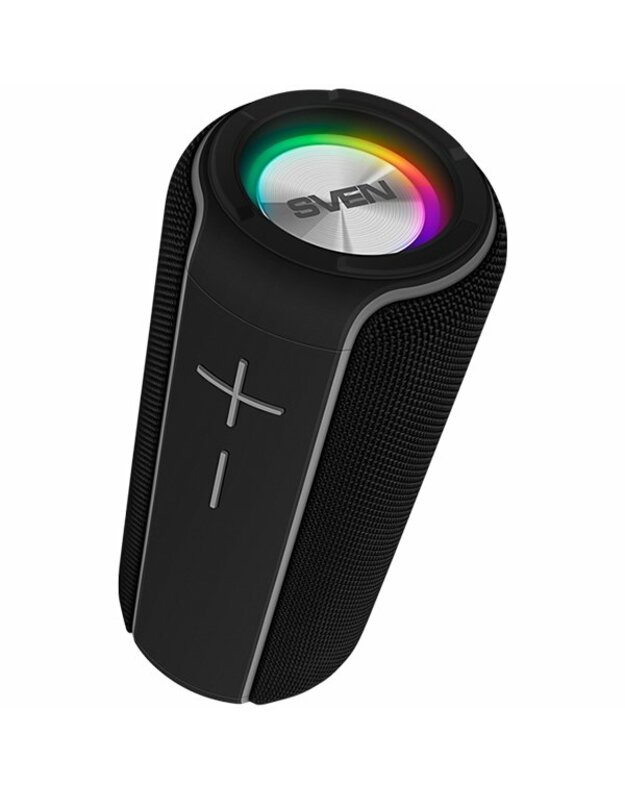 SVEN PS-285 20(2×10)W; TWS; FM radio; AUX; USB/SD-card support; Waterproof (IPx7);RGB running lighting