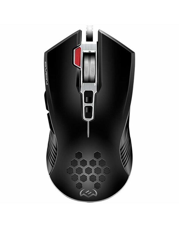 SVEN RX-G850 up to 6400 DPI; Soft Touch; Metal bottom; Braided cable; Gaming software; 3 extra buttons; Lighting; Doubleclick button; Dpi switch button