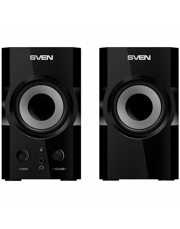 SVEN SPS-606 2x3W, Headphone front jack, Front power button and the volume control