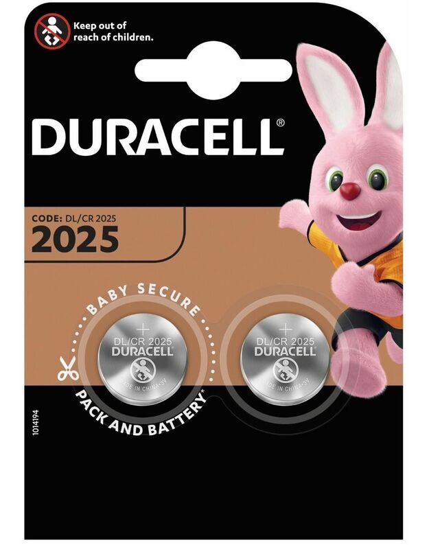 Baterijos DURACELL 2025, 2vnt.