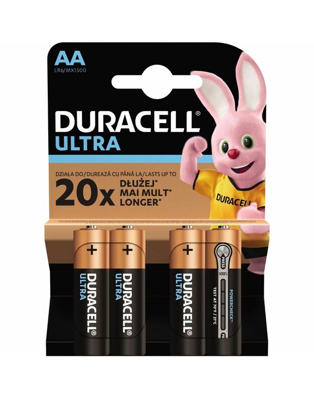 Baterijos DURACELL Ultra AA, 4vnt.