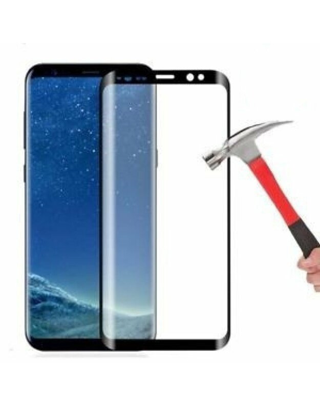 LCD apsauginis stikliukas "5D Full Glue" Samsung N960F Note 9 lenktas juodas 0.2mm be įpakavimo