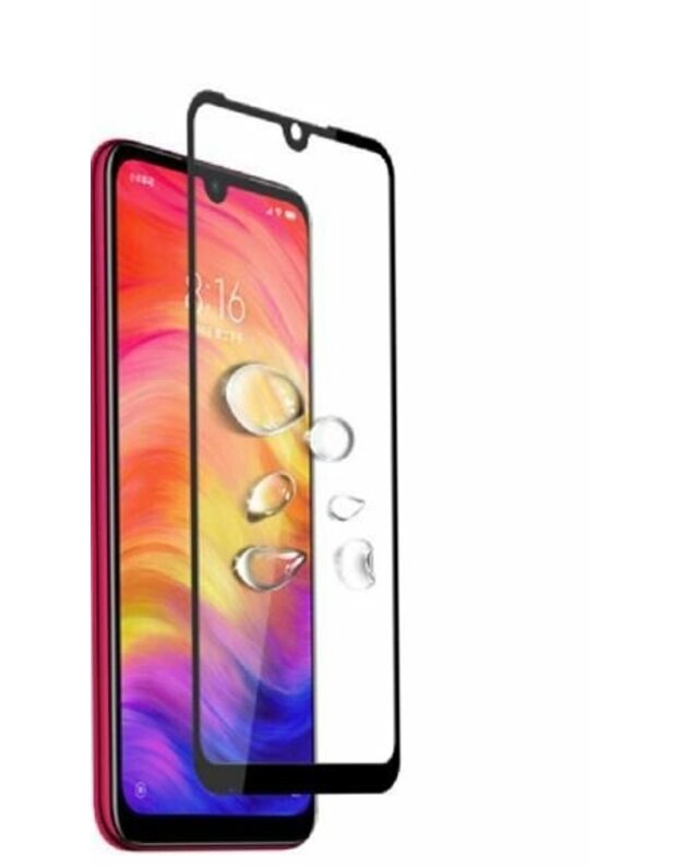 LCD apsauginis stikliukas "5D Full Glue" Xiaomi Redmi Mi 9 SE lenktas juodas be įpakavimo