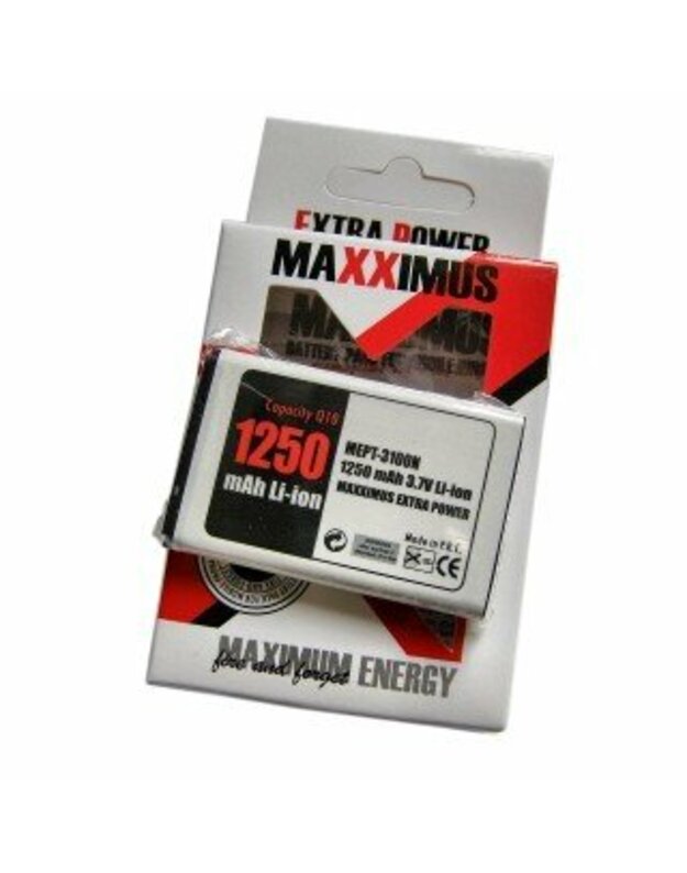 Maxximus Akumuliatoriai, NOKIA 1250 mAh Li-Ion Nokia BL5C 1100, 1101, 1110, 1112, 1200, 1208, 1209, 1280, 1600, 1616, 1650, 1680c, 