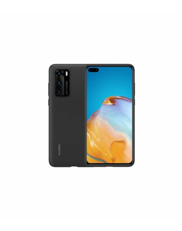 Originalus juodas dėklas Huawei P40 telefonui "Silicone Cover"