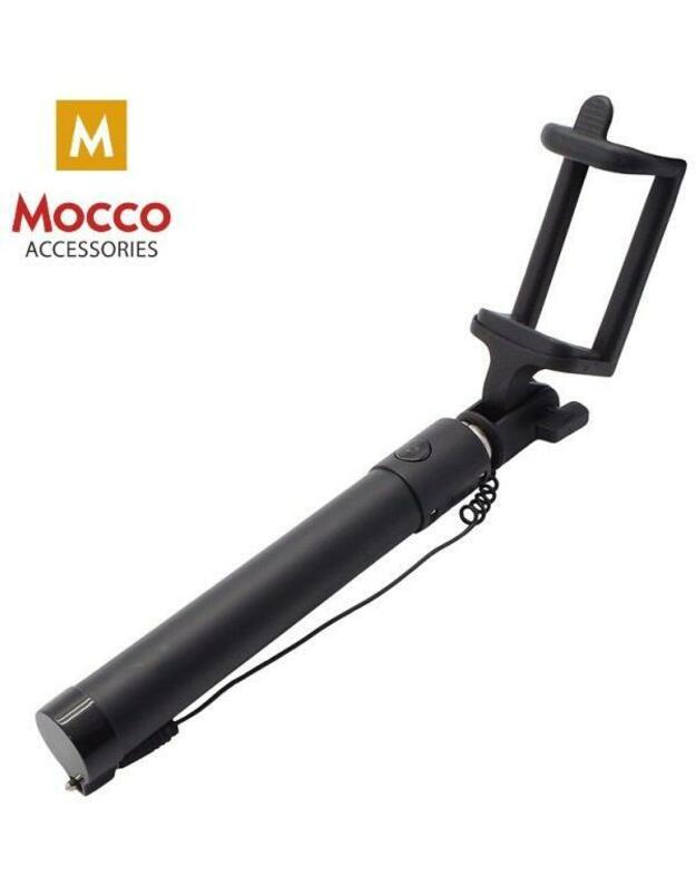 Mocco Basic Selfie Stick with Remote Button and 3.5 mm Cable / 78 cm / Juodas