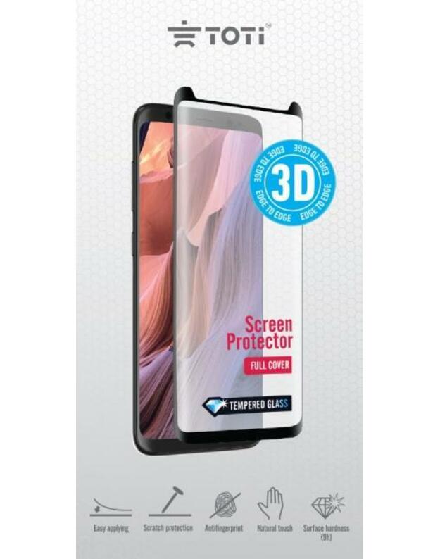 Toti TEMPERED glass 3D screen protector full cover for Samsung Galaxy S10e Casefriendly (Juodas)  