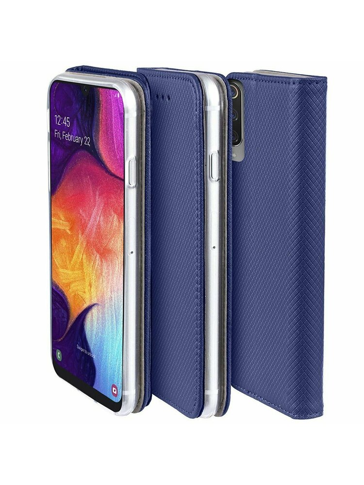 Dėklas „SAMSUNG GALAXY A22 5G Flip Magnet“ tamsiai mėlynas