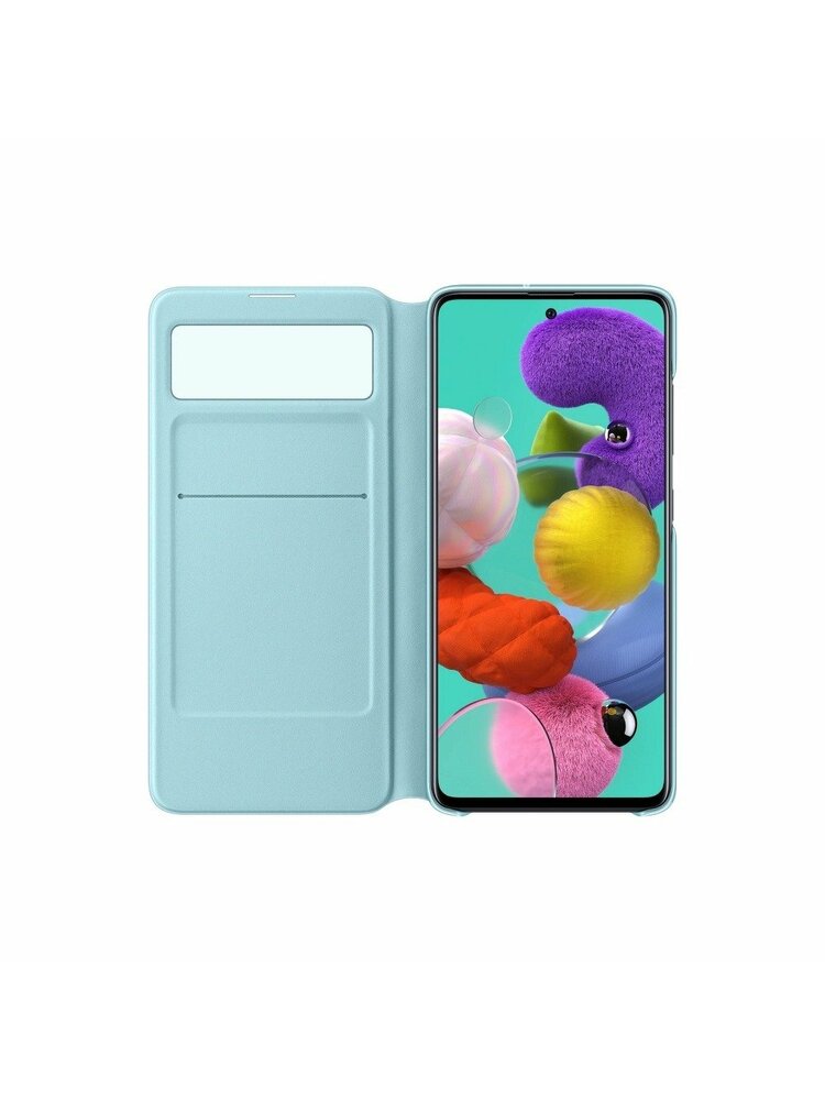  Samsung Galaxy A51 originalus juodas atverčiamas dėklas "S-View Case" telefonui "EF-EA515PBE"