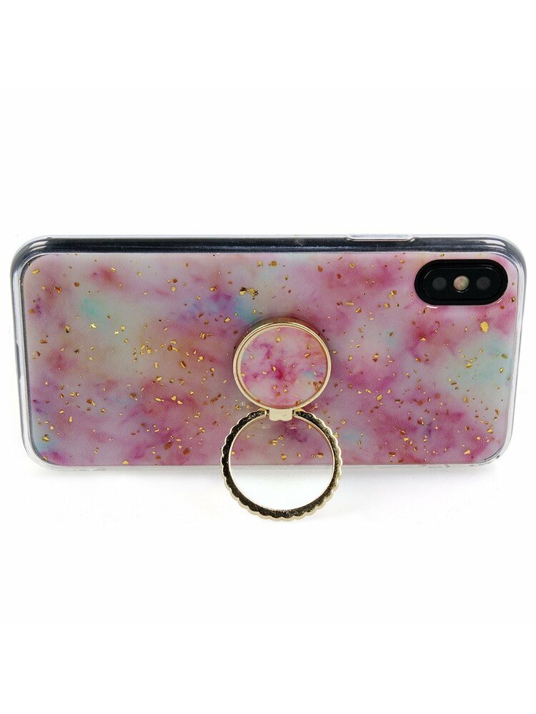 Dėklas „SAMSUNG GALAXY S10 Marble Ring“ šviesiai rožinis