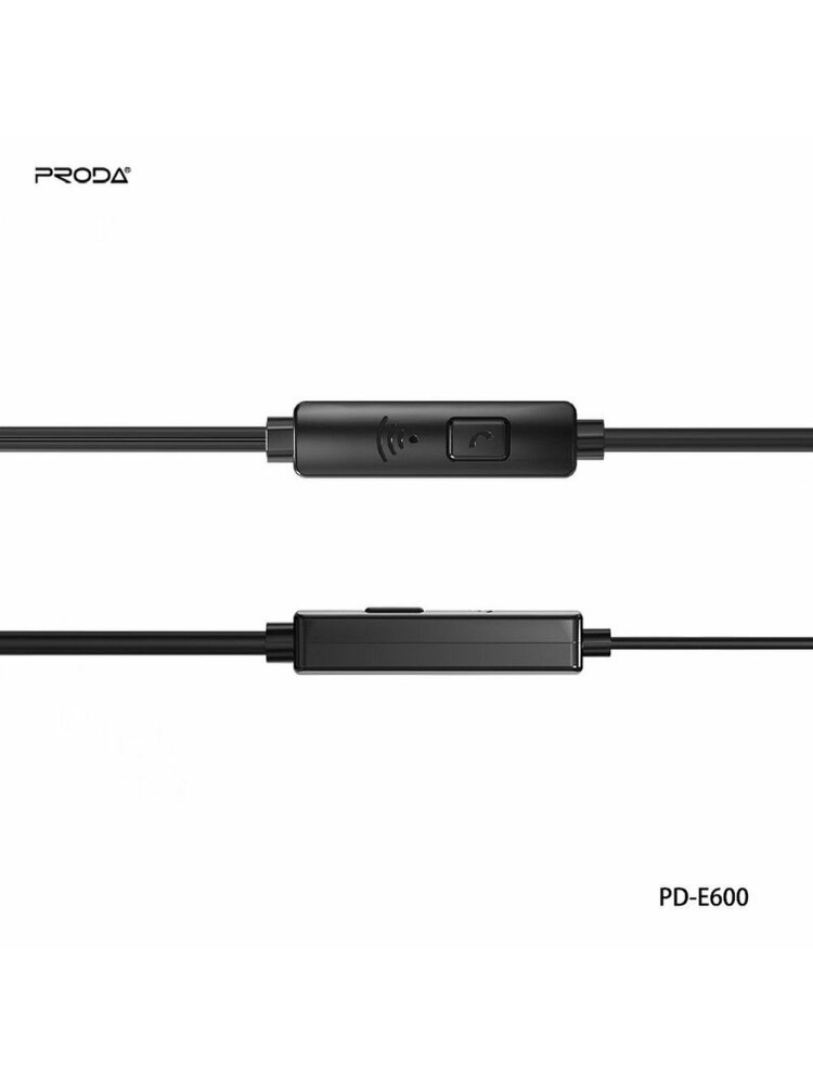 REMAX „Proda“ ausinių stereofoninis lizdas 3,5 mm PD-E600 juodas