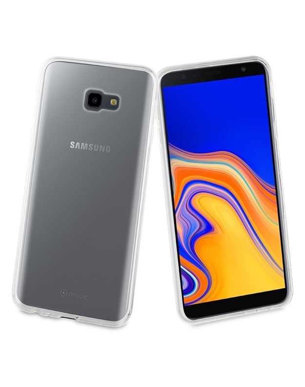 MUVIT TPU CRYSTAL SOFT SAMSUNG J4 PLUS 2018 trans galinis viršelis