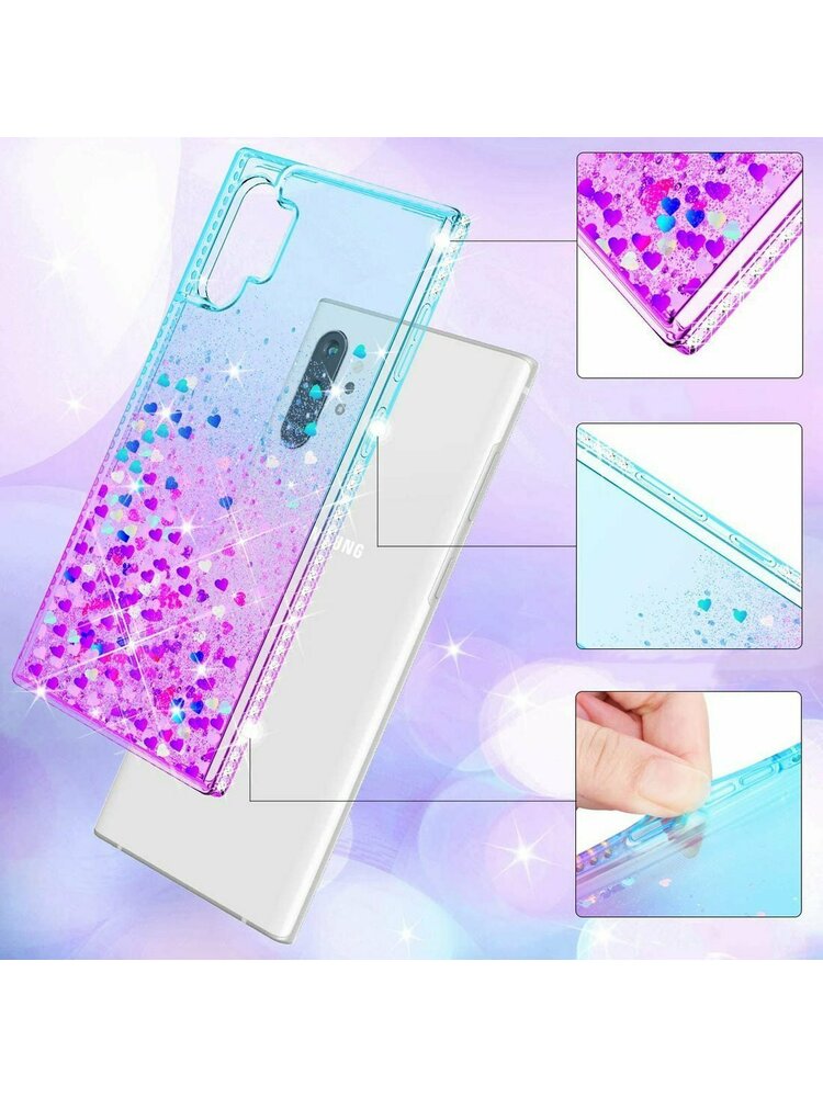 Dėklas „SAMSUNG GALAXY A12 Diamond Liquid Glitter“ mėlynai violetinis