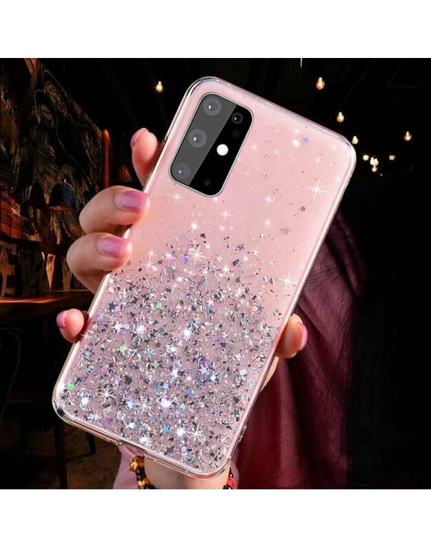 Dėklas SAMSUNG GALAXY A51 Sequins Glue Glitter Case rožinis