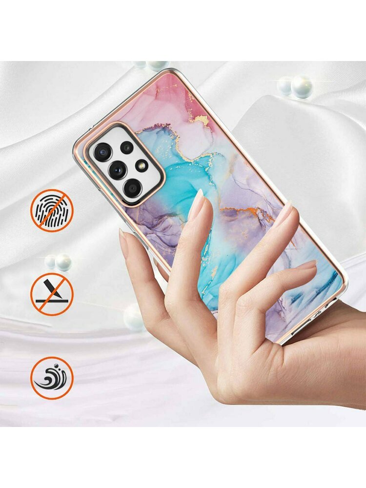 Dėklas SAMSUNG GALAXY A52 4G / 5G Slim Case Art TPU apsauginis apvalkalas Paukščių Takas Marmuras Mėlynas