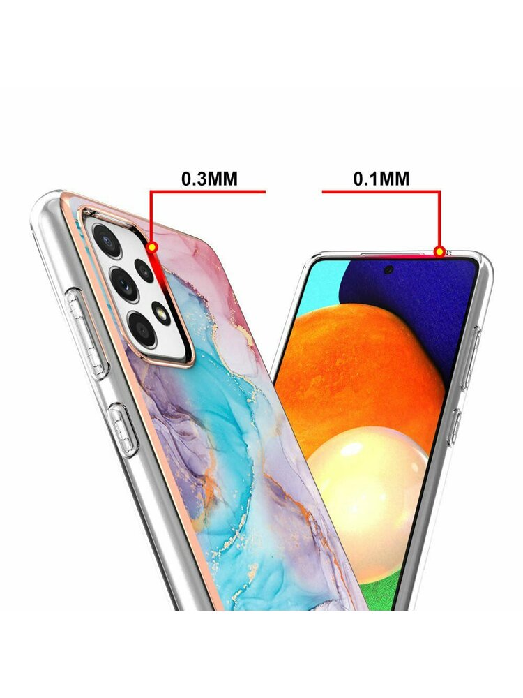 Dėklas SAMSUNG GALAXY A52 4G / 5G Slim Case Art TPU apsauginis apvalkalas Paukščių Takas Marmuras Mėlynas