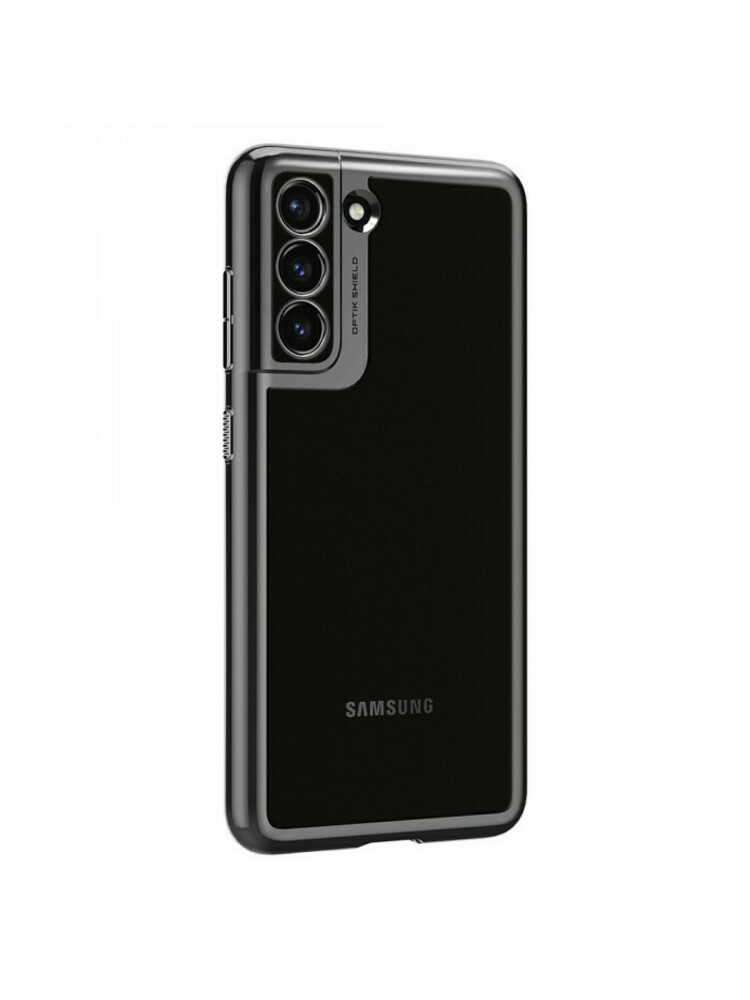 Pilkas dėklas Samsung Galaxy S21 FE telefonui "Spigen Optik Crystal"