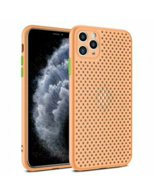 FORCELL Perforuotas mobiliojo telefono dėklas Breath Case Samsung Galaxy A51 rožinis auksas