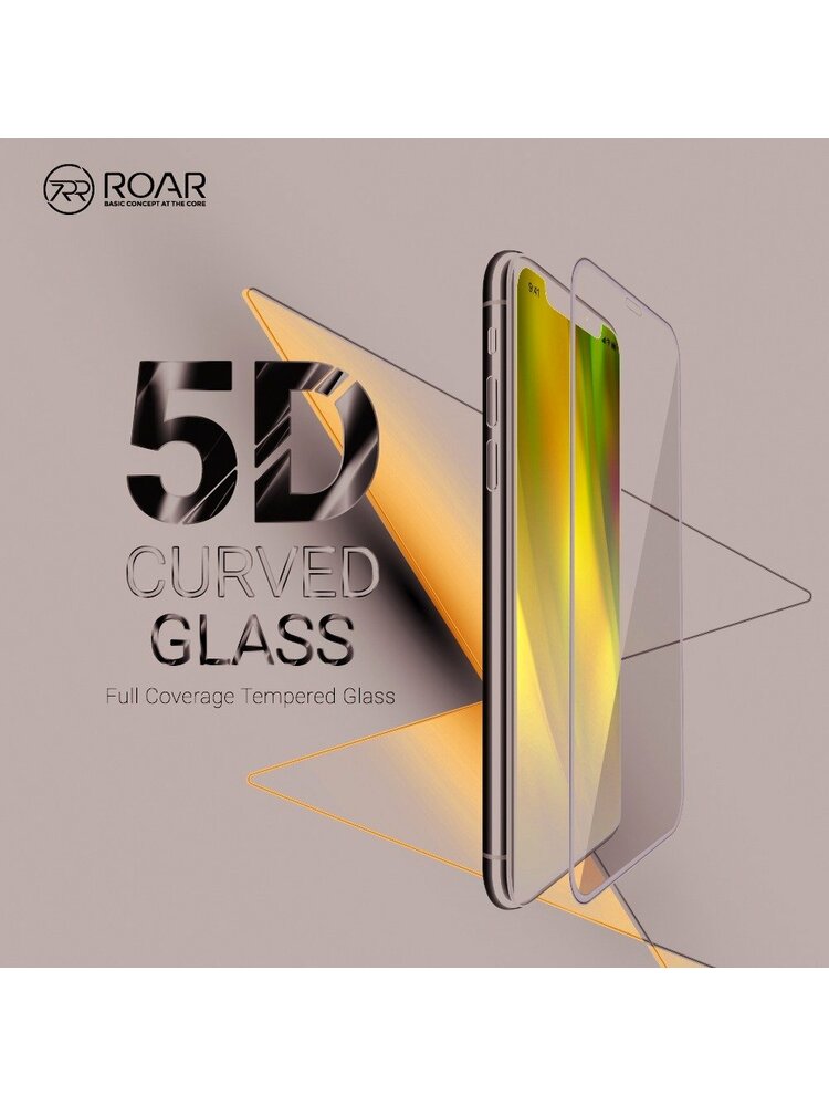 „5D Full Glue Roar Glass“ stiklas - „Samsung Galaxy A72 5G“ juodas (tinka dėklams)