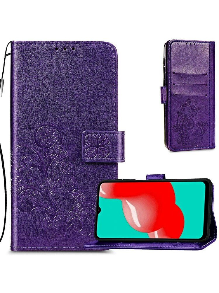 Dėklas Flower Book Samsung A145 A14 4G/A146 A14 5G violetinis