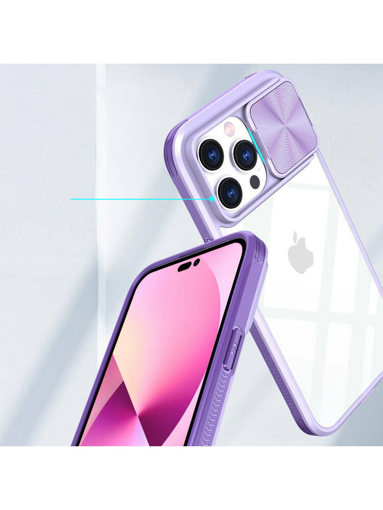 Dėklas APPLE IPHONE 15 Camslider violetinis