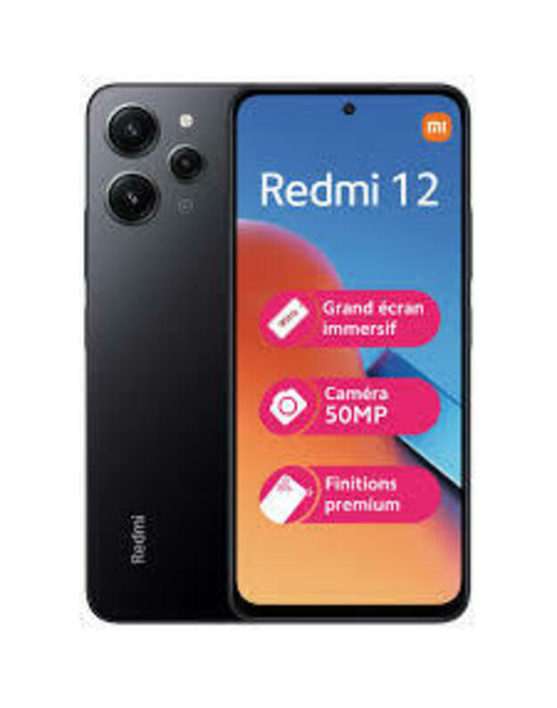 Xiaomi Redmi 12 4G išmanusis telefonas 4+128GB Black (Midnight Black)