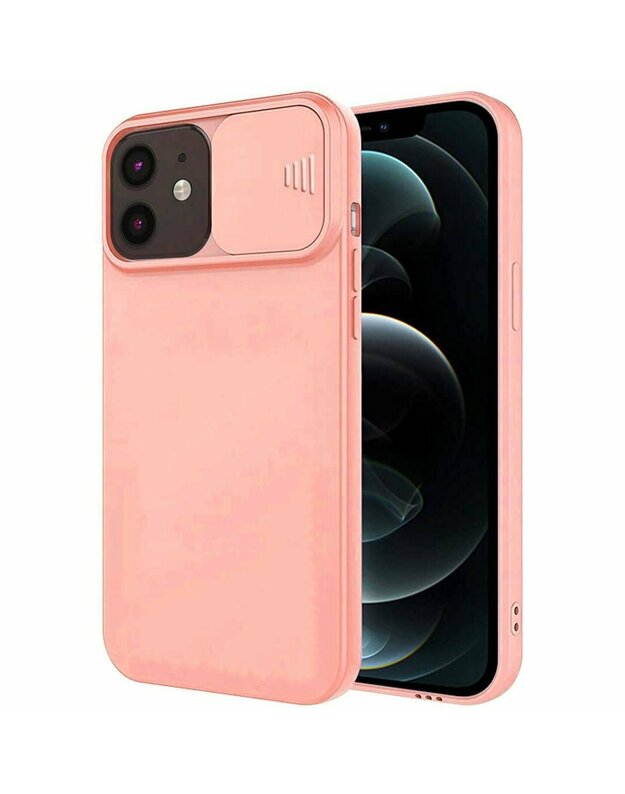 Dėklas IPHONE 11 Nexeri Silicone Lens Privacy Slider Camera Cover Peach 