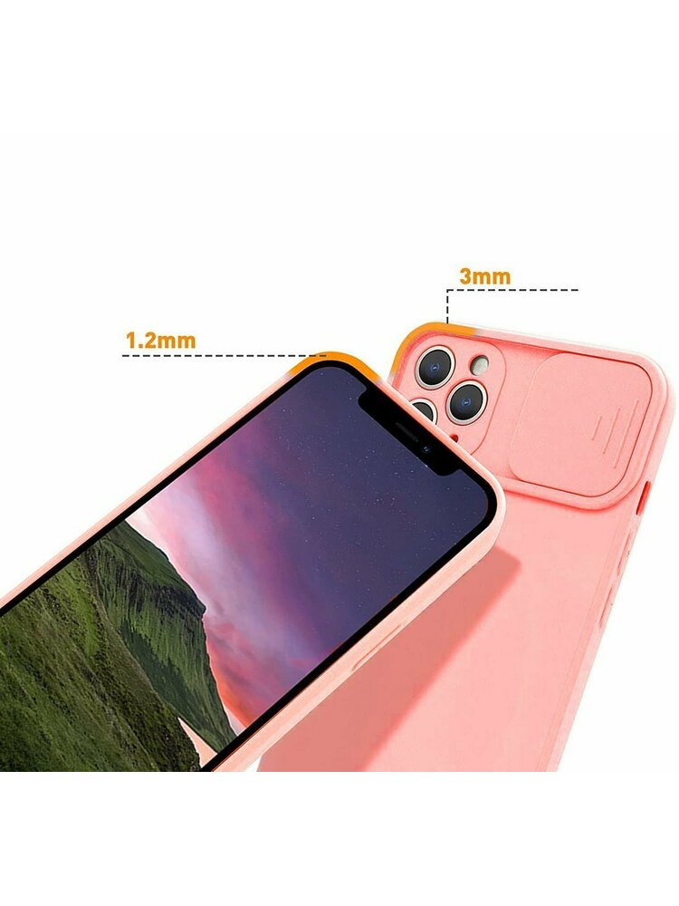 Dėklas IPHONE 11 Nexeri Silicone Lens Privacy Slider Camera Cover Peach 