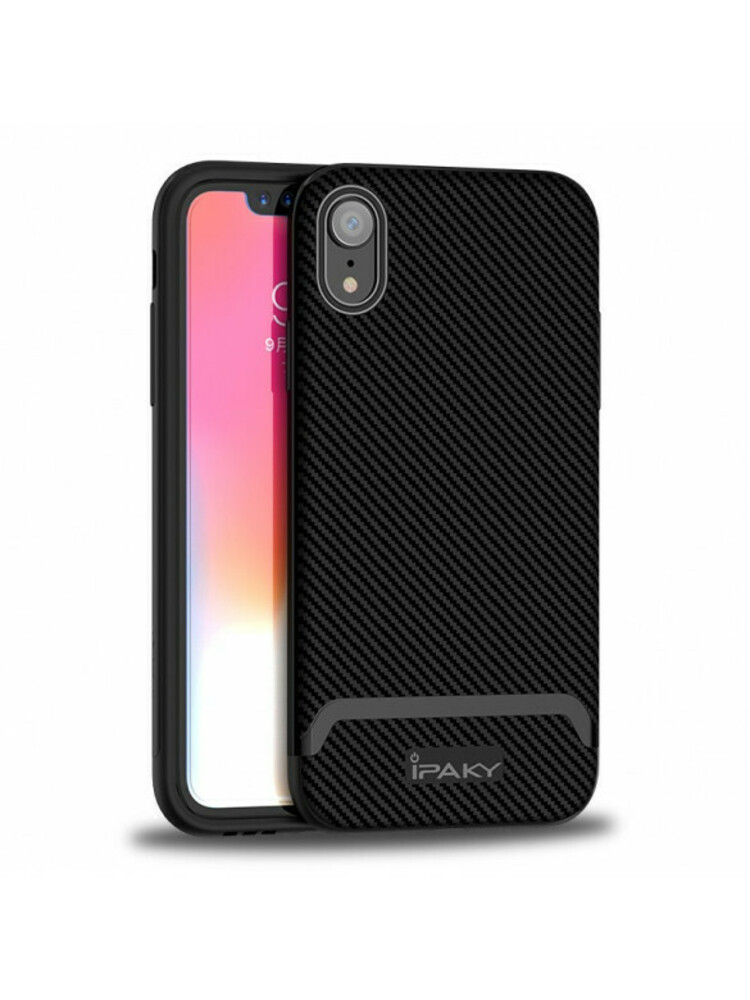 IPaky Bumblebee Neo hibridinis juodas dėklas, skirtas iPhone XR